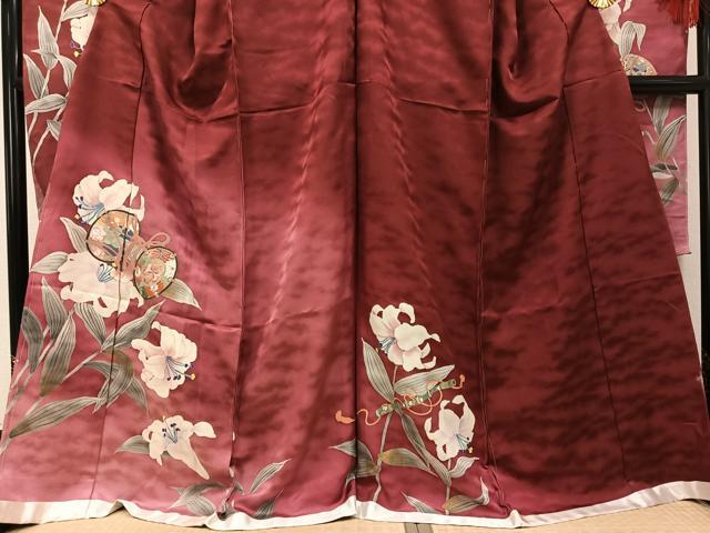 平和屋着物●豪華振袖 刺繍 花楽器文 暈し染め 金彩 丹後ちりめん 仮絵羽 正絹 逸品 未使用 AABK2172ph