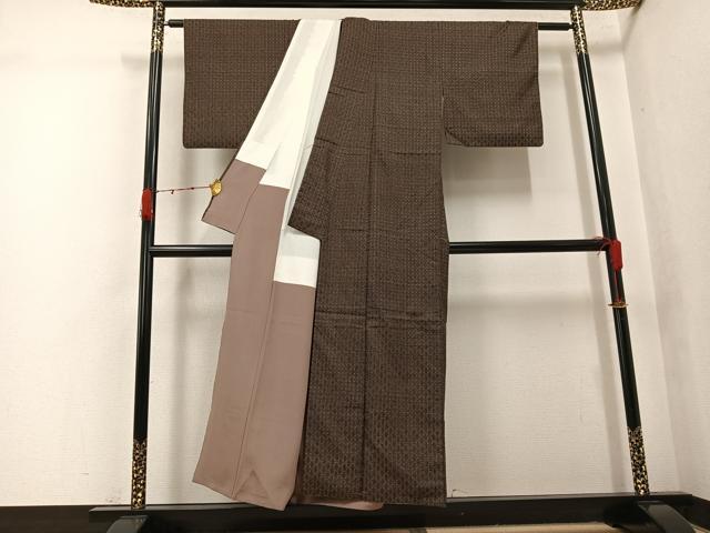 平和屋着物●本場大島紬 龍郷絣 秋名バラ 正絹 逸品 AABK2179ph