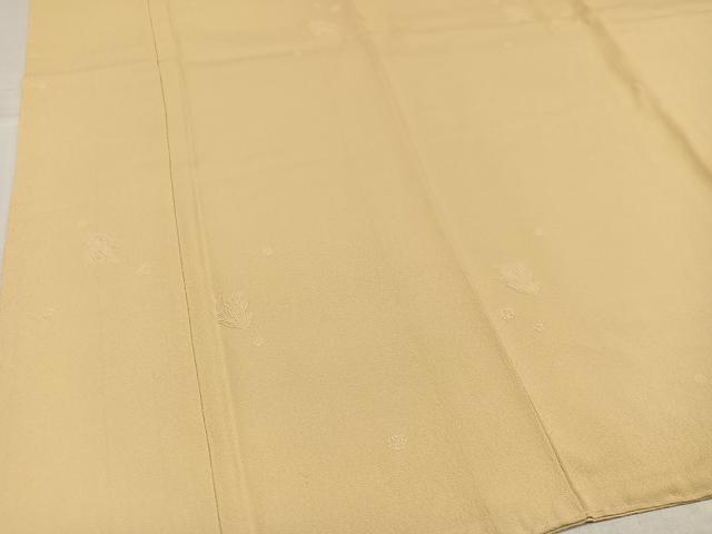 平和屋着物●上質な色無地 草花地紋 蜂蜜色 正絹 逸品 未使用 AABK2180ph