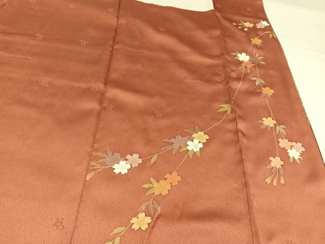 平和屋着物●訪問着 駒刺繍 舞扇草花文 暈し染め 金銀彩 正絹 逸品 AABK2184ph