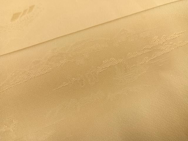 平和屋着物●上質な色無地 風景地紋 蜂蜜色 正絹 逸品 AABK2186ph