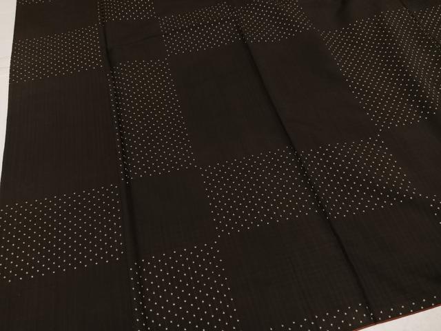 平和屋着物●本場大島紬 市松文様 正絹 逸品 AABK2192ph