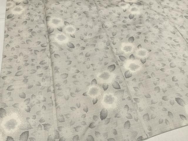 平和屋着物●本場大島紬 白大島 9マルキ 花尽くし 正絹 逸品 AABK2194ph