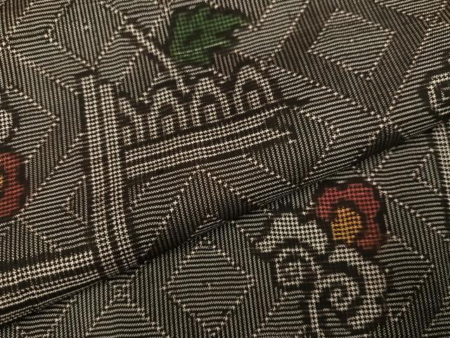 平和屋着物●本場大島紬 龍郷絣 正絹 逸品 未使用 AABK2196ph