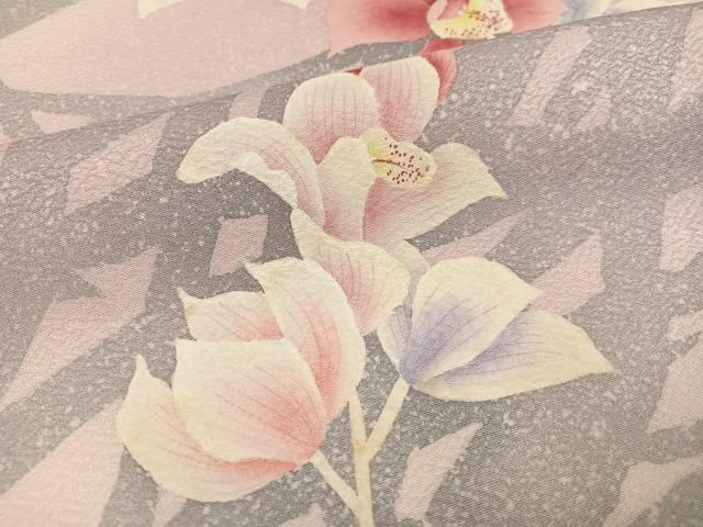 平和屋着物●訪問着 作家物 草花文 正絹 逸品 AABK2202ph
