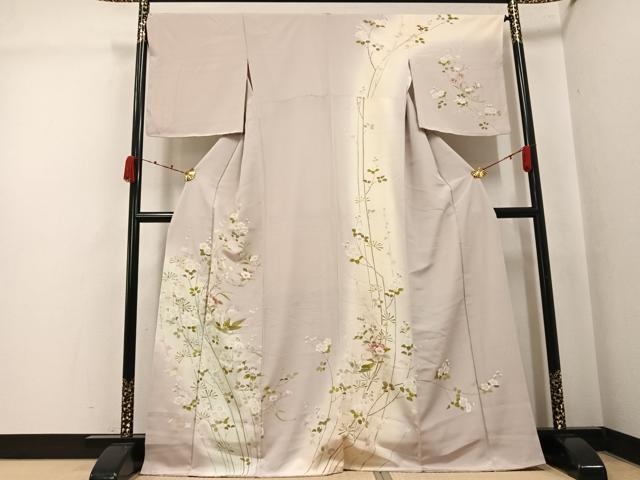 平和屋着物●訪問着 友禅 枝花文 暈し染め 正絹 逸品 未使用 AABK2203ph