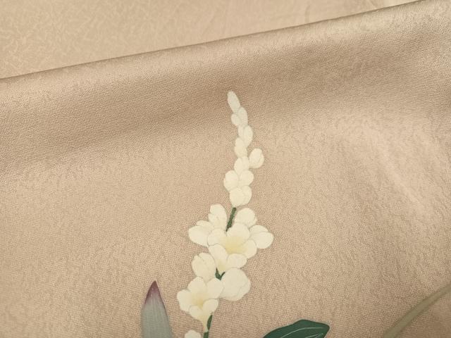 平和屋着物●訪問着 友禅 作家物 草花文 正絹 逸品 AABK2207ph