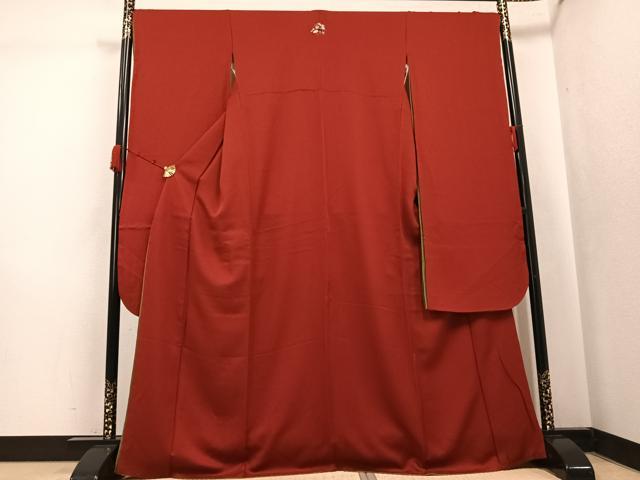 平和屋着物●豪華振袖 色無地 紅海老茶色 正絹 逸品 AABK2211ph