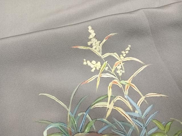 平和屋着物●訪問着 作家物 手描き 女人草花文 暈し染め 正絹 逸品 未使用 AABK2212ph