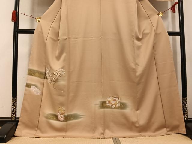 平和屋着物●銀座きしや 訪問着 駒刺繍 松竹梅吉祥文箱文 暈し染め 金彩 正絹 逸品 AABK2216ph