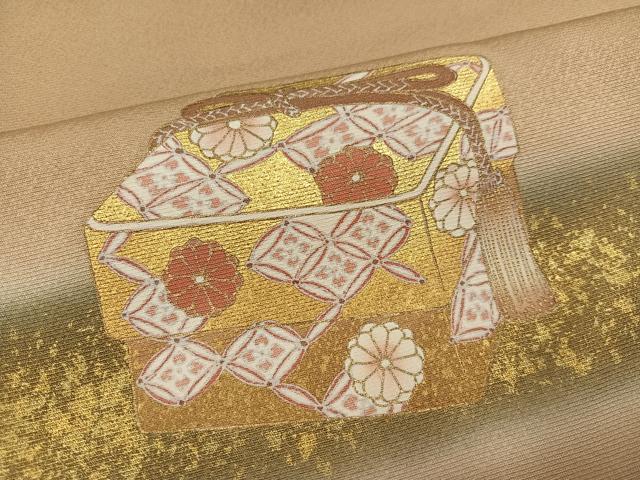 平和屋着物●銀座きしや 訪問着 駒刺繍 松竹梅吉祥文箱文 暈し染め 金彩 正絹 逸品 AABK2216ph