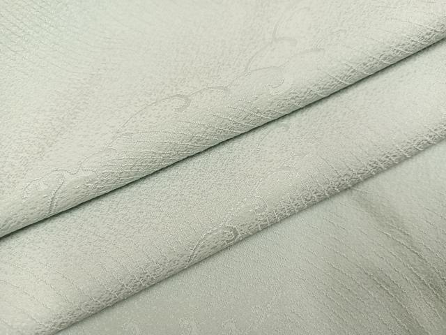 平和屋着物●上質な色無地 立波地紋 白緑色 正絹 逸品 未使用 AABK2219ph
