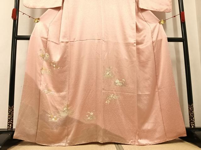 平和屋着物●訪問着 駒刺繍 花筏 金彩 大丸扱い 正絹 逸品 AABK2221ph