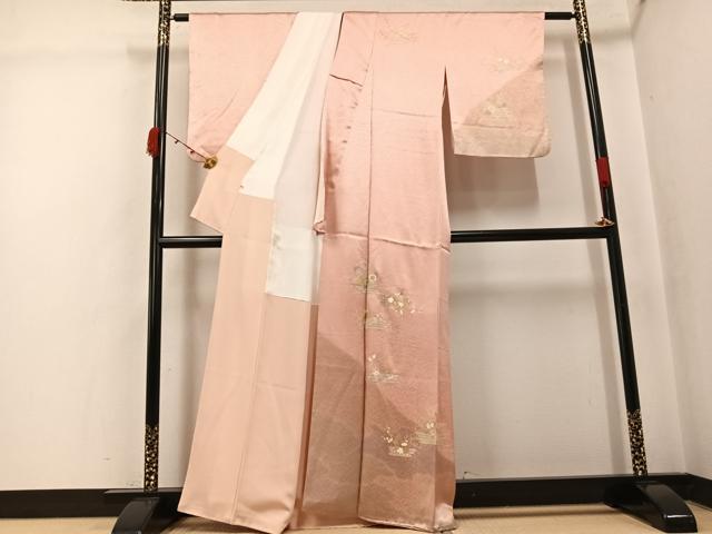 平和屋着物●訪問着 駒刺繍 花筏 金彩 大丸扱い 正絹 逸品 AABK2221ph