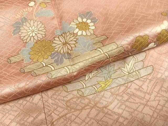 平和屋着物●訪問着 駒刺繍 花筏 金彩 大丸扱い 正絹 逸品 AABK2221ph
