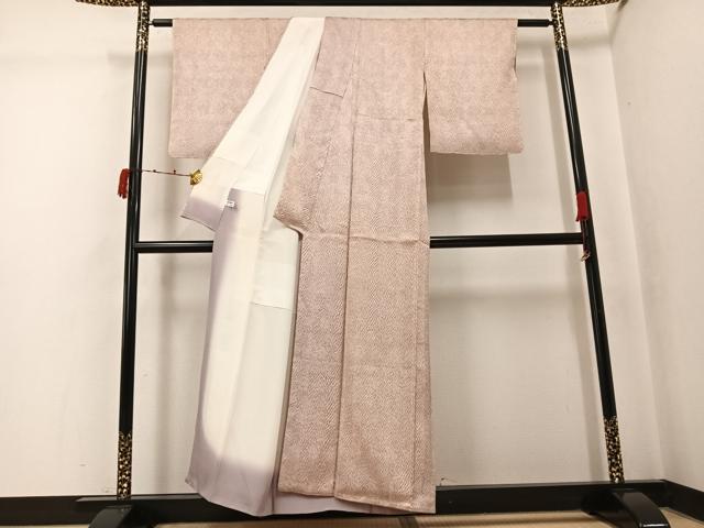 平和屋着物●名門 藤娘きぬたや・総絞り(杢目絞り) 小紋 正絹 逸品 未使用 AABK2222ph