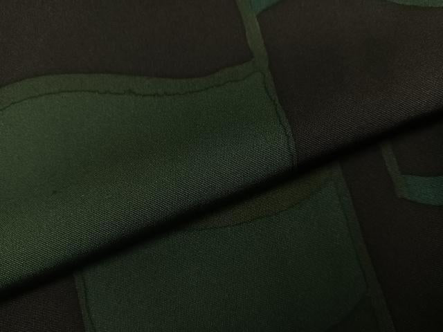 平和屋着物●上質な小紋 幾何学文様 黒地 ロング丈 正絹 逸品 AABK2223ph