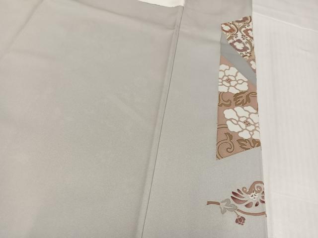 平和屋着物●西陣 京の名門 じゅらく謹製 帝王紫 色留袖 駒刺繍 向かい鳥草花文 金彩 正絹 逸品 AABK2224ph