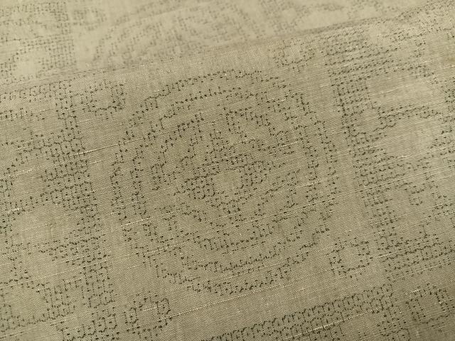 平和屋着物●本場結城紬 重要無形文化財 100亀甲 遠州七宝文 ロング丈 正絹 逸品 未使用 AABK2231ph