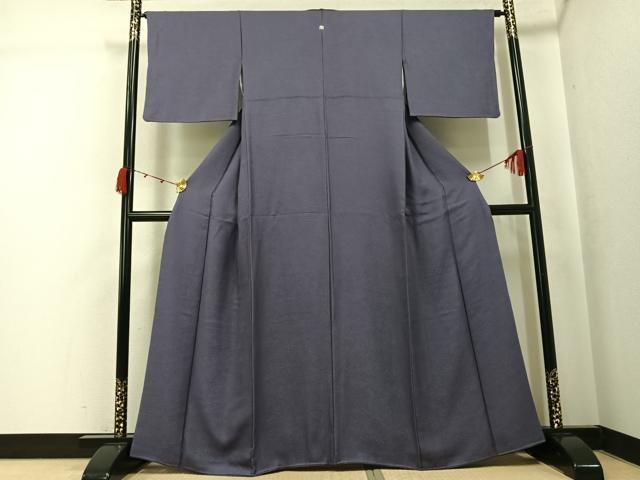 平和屋着物●上質な色無地 花地紋 紫鼠色 正絹 逸品 AABK2235ph