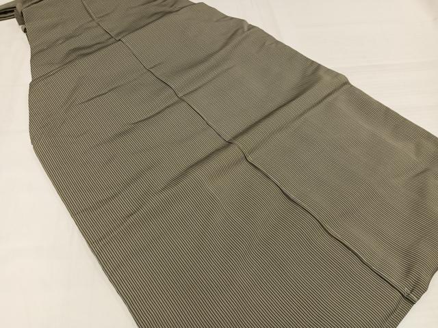 平和屋着物●男性 行灯袴 本草木染 鶴城平 縞 反端付き 正絹 逸品 未使用 AABK2240ph