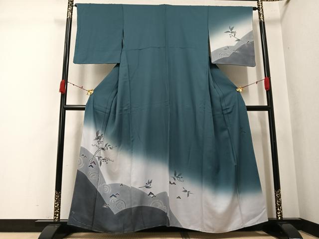 平和屋着物●訪問着 作家物 草木文 暈し染め 正絹 逸品 未使用 AABK2244ph