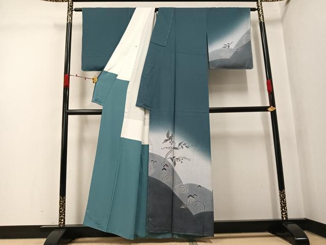 平和屋着物●訪問着 作家物 草木文 暈し染め 正絹 逸品 未使用 AABK2244ph