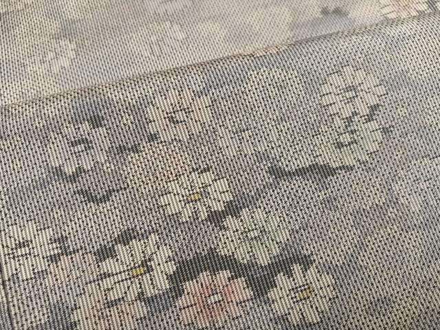 平和屋着物●本場大島紬 白大島 総絣 花尽くし 正絹 逸品 AABK2249ph