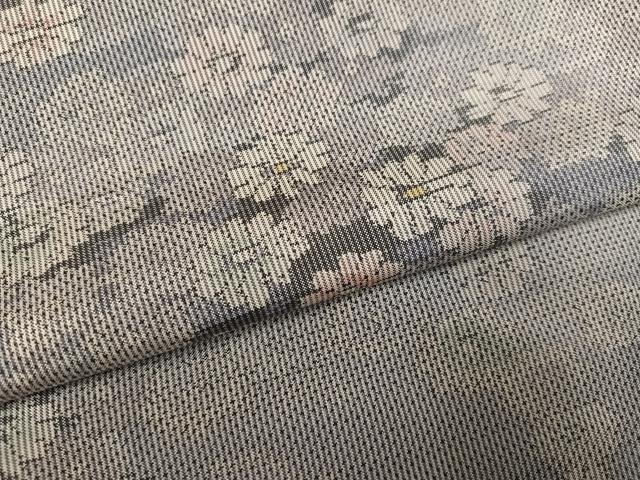 平和屋着物●本場大島紬 白大島 総絣 花尽くし 正絹 逸品 AABK2249ph