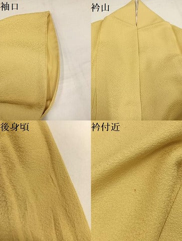 平和屋着物●本草木染作家 瑞鳳 色無地 紋意匠 蒸栗色 正絹 逸品 AABK2250ph