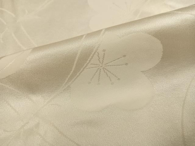 平和屋着物●銀座 志ま亀 長襦袢 無双仕立て 梅地紋 たとう紙付き 正絹 逸品 未使用 AABK2254ph