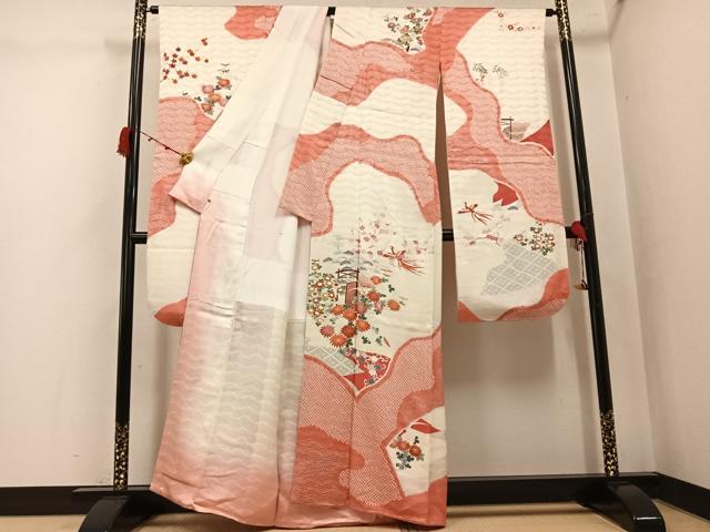 平和屋着物●豪華振袖 絞り 鳳凰花文 金銀彩 三越扱い 正絹 逸品 AABK2258ph