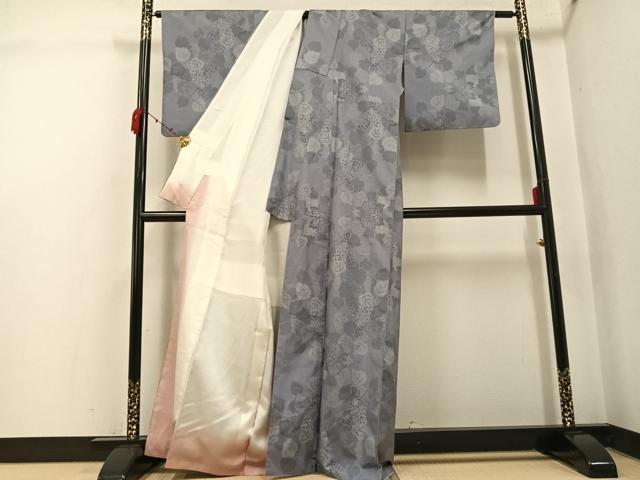 平和屋着物●本場大島紬 9マルキ 葡萄蔦の葉文 正絹 逸品 AABK2262ph