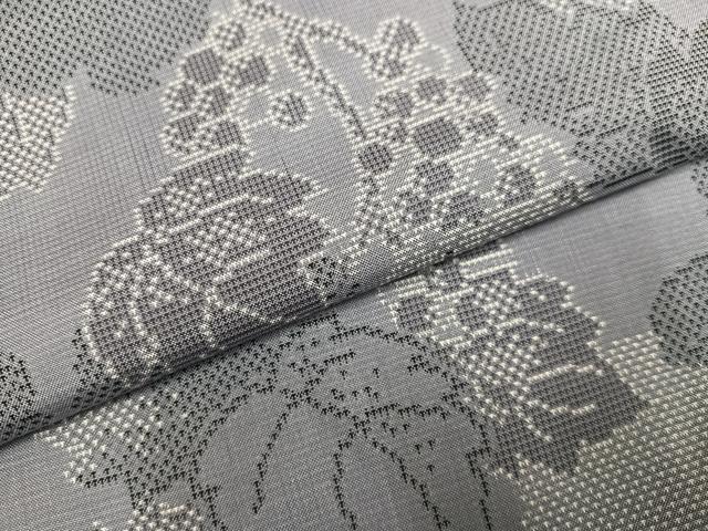 平和屋着物●本場大島紬 9マルキ 葡萄蔦の葉文 正絹 逸品 AABK2262ph