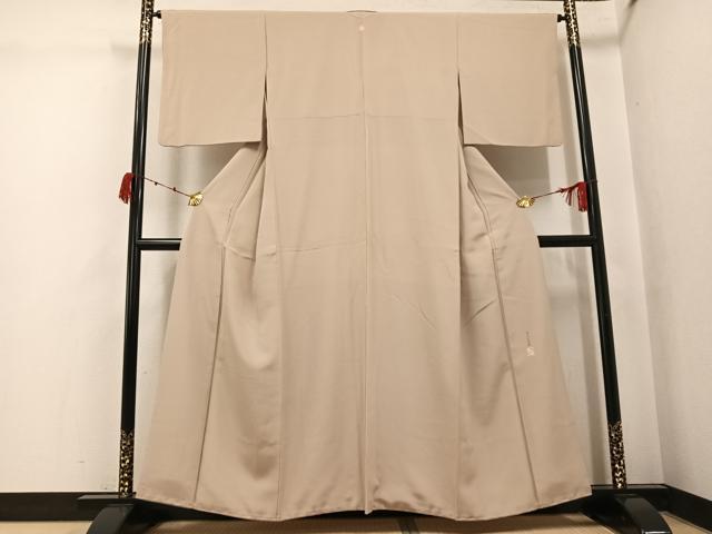 平和屋着物●上質な色無地 作家物 草木四度染 枯色 正絹 逸品 AABK2264ph