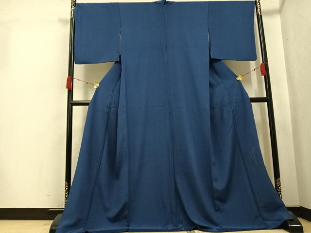 平和屋着物●阿波藍伝統工芸 金子正 江戸小紋 鮫小紋柄 ロング丈 正絹 逸品 AABK2269ph