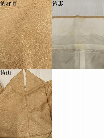 平和屋着物●京加賀友禅 百貫達雄監修 色無地 霞地紋 榛色 正絹 逸品 AABK2275ph