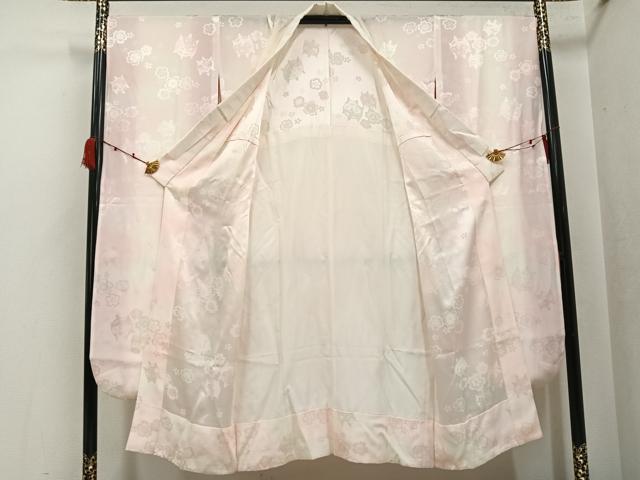 平和屋着物●振袖用長襦袢 無双仕立て 糸巻花地紋 暈し染め 正絹 逸品 AABK2276ph