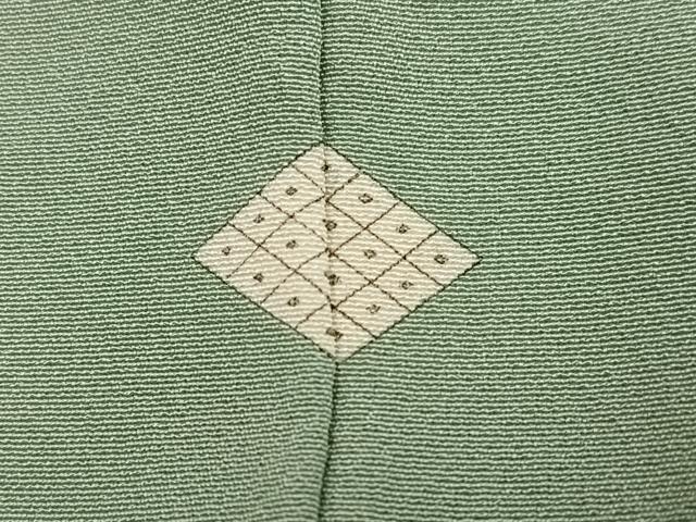 平和屋着物●上質な色無地 作家物 山葵色 正絹 逸品 未使用 AABK2278ph