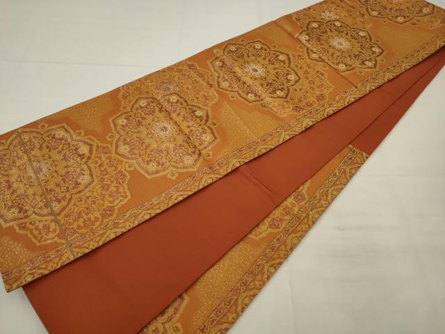 平和屋着物◎六通柄袋帯 正倉院花文 金糸 正絹 逸品 AABK2300pf