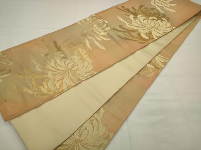 平和屋着物◎六通柄袋帯 乱菊 金糸 正絹 逸品 AABK2310pf