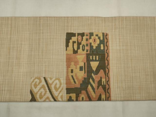 平和屋着物◎九寸名古屋帯 有栖川文様 正絹 逸品 AABK2350pf