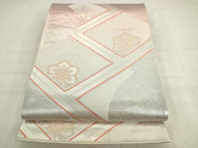 平和屋着物◎六通柄袋帯 唐織 花菱文 金銀糸 正絹 逸品 AABK2387pf