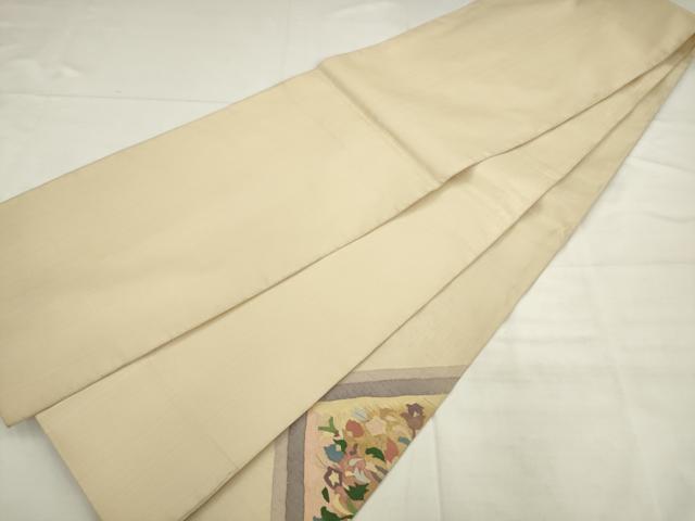 平和屋着物◎太鼓柄袋帯 花菱文 すくい織 金糸 正絹 逸品 AABK2416pf