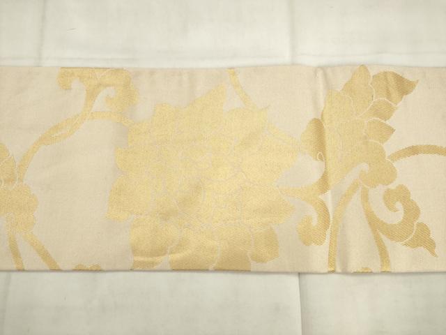 平和屋着物◎九寸名古屋帯 更紗花文 金糸 正絹 逸品 AABK2429pf
