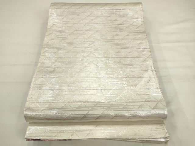平和屋着物◎両面 六通柄袋帯 唐織 飛鶴文 銀糸 正絹 逸品 AABK2458pf
