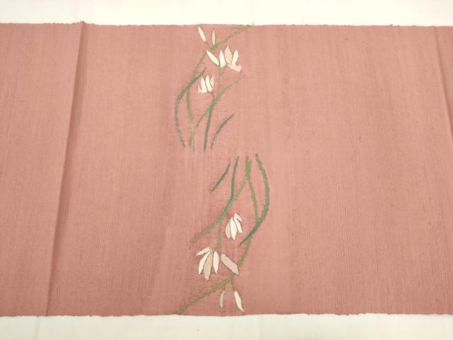 平和屋着物◎八寸名古屋帯 すくい織 草花文 正絹 逸品 AABK2470pf