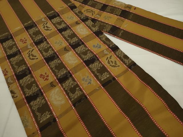 平和屋着物◎九寸名古屋帯 幾何学間道 正絹 逸品 AABK2476pf