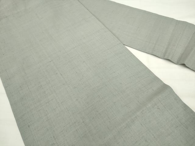 平和屋着物◎九寸名古屋帯 紬地 色無地 湊鼠色 正絹 逸品 AABK2483pf