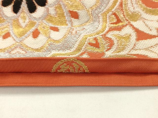 平和屋着物◎六通柄袋帯 飾花文 金銀糸 正絹 逸品 AABK2513pf